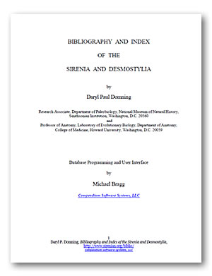 INTRODUCTION: BIBLIOGRAPHY AND INDEX OF THE SIRENIA AND DESMOSTYLIA